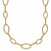 Sterling Silver Gold-tone pol. Fancy Link w/2in ext. Necklace