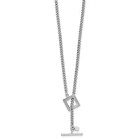 Load image into Gallery viewer, Sterling Silver RH-plated Polished Fancy Toggle Necklace
