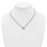 Load image into Gallery viewer, Sterling Silver RH-plated Polished Fancy Toggle Necklace

