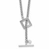 Sterling Silver RH-plated Polished Fancy Toggle Necklace