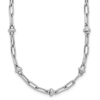 Load image into Gallery viewer, Sterling Silver RH-plated Polished Fancy Link w/2in ext. Necklace

