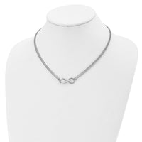 Load image into Gallery viewer, Sterling Silver RH-plated Polished Infinity Symbol Necklace
