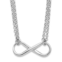 Load image into Gallery viewer, Sterling Silver RH-plated Polished Infinity Symbol Necklace
