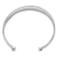 Load image into Gallery viewer, Sterling Silver RH-plated Polished Fancy Slip-on Bangle
