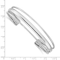 Load image into Gallery viewer, Sterling Silver RH-plated Polished Fancy Slip-on Bangle
