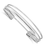 Load image into Gallery viewer, Sterling Silver RH-plated Polished Fancy Slip-on Bangle
