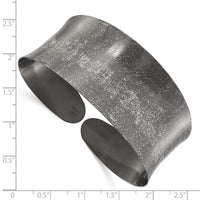 Load image into Gallery viewer, Sterling Silver Ruthenium-plated Scratch Finish Cuff Bangle
