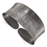 Load image into Gallery viewer, Sterling Silver Ruthenium-plated Scratch Finish Cuff Bangle
