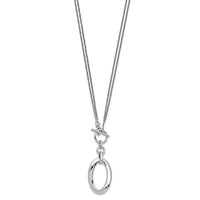 Load image into Gallery viewer, Sterling Silver RH-plat Polished Fancy 2-Strand Necklace
