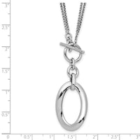 Load image into Gallery viewer, Sterling Silver RH-plat Polished Fancy 2-Strand Necklace
