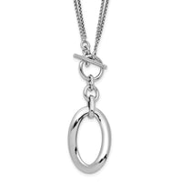 Load image into Gallery viewer, Sterling Silver RH-plat Polished Fancy 2-Strand Necklace
