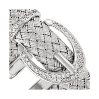 Load image into Gallery viewer, Sterling Silver CZ Woven Flexible Cuff Bangle
