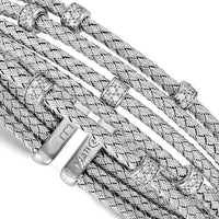 Load image into Gallery viewer, Sterling Silver Rhodium-plated CZ Woven Flexible Cuff

