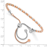 Load image into Gallery viewer, Sterling Silver Rose Gold-plated D/C Adjustable Bracelet
