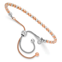 Load image into Gallery viewer, Sterling Silver Rose Gold-plated D/C Adjustable Bracelet
