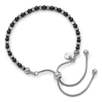 Load image into Gallery viewer, Sterling Silver Ruthenium-plated D/C Adjustable Bracelet
