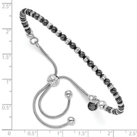 Load image into Gallery viewer, Sterling Silver Ruthenium-plated D/C Adjustable Bracelet
