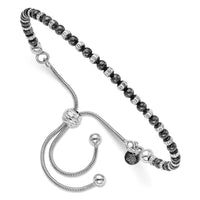 Load image into Gallery viewer, Sterling Silver Ruthenium-plated D/C Adjustable Bracelet
