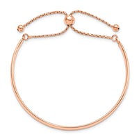 Load image into Gallery viewer, Sterling Silver Rose Gold-plated Polished Adjust Bangle
