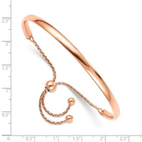 Load image into Gallery viewer, Sterling Silver Rose Gold-plated Polished Adjust Bangle
