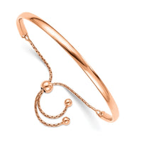 Load image into Gallery viewer, Sterling Silver Rose Gold-plated Polished Adjust Bangle
