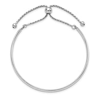 Load image into Gallery viewer, Sterling Silver RH-plated Polished Adjustable Bangle
