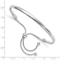 Load image into Gallery viewer, Sterling Silver RH-plated Polished Adjustable Bangle
