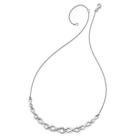 Load image into Gallery viewer, Sterling Silver RH-plat Polished Infinity w/2in ext. Necklace

