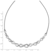 Load image into Gallery viewer, Sterling Silver RH-plat Polished Infinity w/2in ext. Necklace
