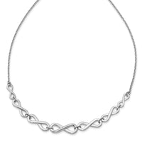 Load image into Gallery viewer, Sterling Silver RH-plat Polished Infinity w/2in ext. Necklace
