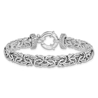 Load image into Gallery viewer, Sterling Silver Polished and Textured CZ Bracelet
