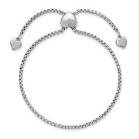 Load image into Gallery viewer, Sterling Silver RH-plated Round Rectangle Box Heart Adj. Bracelet

