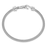 Load image into Gallery viewer, Sterling Silver Hook Rhodium-plated Bangle
