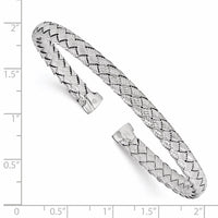 Load image into Gallery viewer, Sterling Silver RH-plated Polished Woven Cuff Bangle
