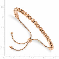 Load image into Gallery viewer, Sterling Silver Rose-tone Polished Beaded Adjustable Bracelet
