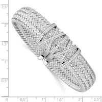 Load image into Gallery viewer, Sterling Silver RH-plated CZ Woven Cuff
