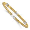 Sterling Silver Rhodium-plated and Gold-plated CZ Woven Cuff