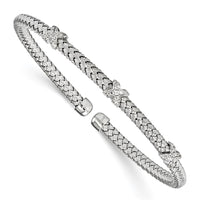Load image into Gallery viewer, Sterling Silver Rhodium-plated CZ Woven Cuff
