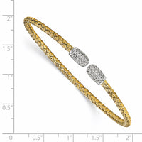 Load image into Gallery viewer, Sterling Silver Rhodium-plated and Gold-plated CZ Woven Cuff
