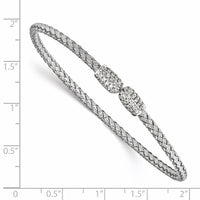 Load image into Gallery viewer, Sterling Silver Rhodium-plated CZ Woven Cuff
