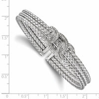 Load image into Gallery viewer, Sterling Silver Rhodium-plated CZ Woven Cuff

