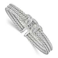 Load image into Gallery viewer, Sterling Silver Rhodium-plated CZ Woven Cuff
