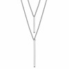 Sterling Silver RH-plated Two Strand w/2in ext. Necklace