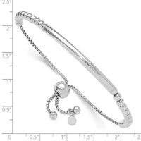 Load image into Gallery viewer, Sterling Silver RH-plated Polished Beaded Adjustable Bracelet
