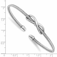 Load image into Gallery viewer, Sterling Silver &amp; Rhodium Textured Infinity Cuff Bangle
