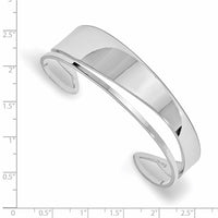 Load image into Gallery viewer, Sterling Silver RH-plated Polished Fancy Cuff Bangle
