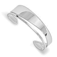 Load image into Gallery viewer, Sterling Silver RH-plated Polished Fancy Cuff Bangle
