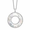 Sterling Silver RH-plated MOP Circle Pendant Necklace