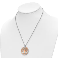 Load image into Gallery viewer, Sterling Silver &amp; Rose-tone MOP Tree of Life w/1in ext. Necklace
