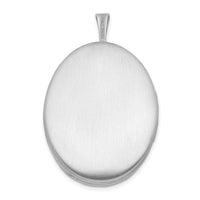 Load image into Gallery viewer, Sterling Silver Rhod-plated Satin Enamel &amp; D/C Floral &amp; Heart Oval Locket
